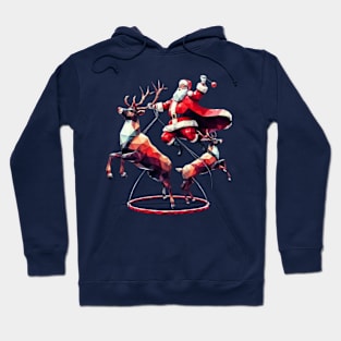 Christmas Santa and  Reindeer Hoodie